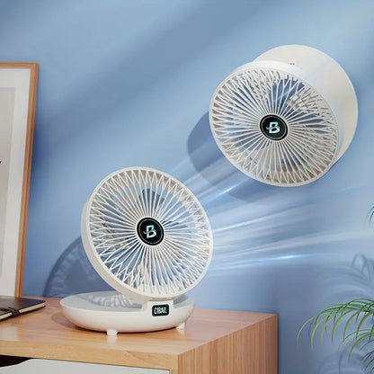 Ventilateur mural portable | multifonction, batterie USB et ultra-silencieux pour la maison, le bureau et l'extérieur