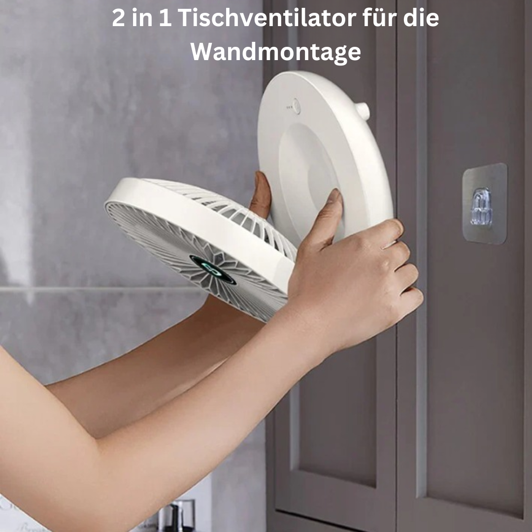 Ventilateur mural portable | multifonction, batterie USB et ultra-silencieux pour la maison, le bureau et l'extérieur