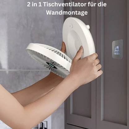 Ventilateur mural portable | multifonction, batterie USB et ultra-silencieux pour la maison, le bureau et l'extérieur