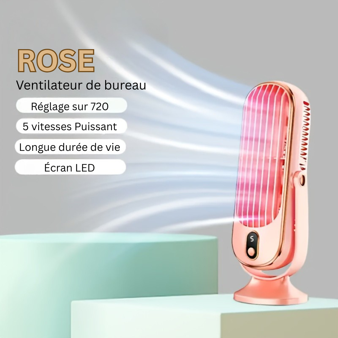 Ventilateur portable à double moteur avec rotation à 720°