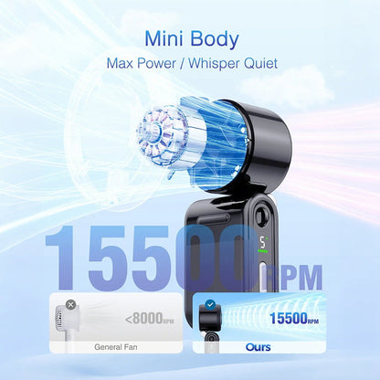 Ventilateur portable à main mini turbo pliable