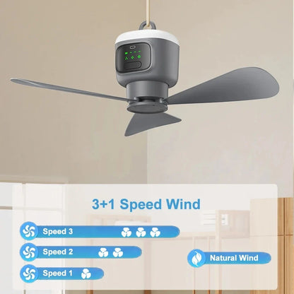 Ventilateur portable de plafond et de camping 12 000 mAh – circulateur d’air pour tente extérieure et ventilateur rafraîchissant