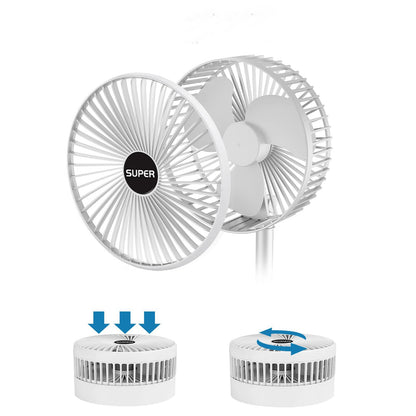 Ventilateur portable rechargeable à 3 vitesses
