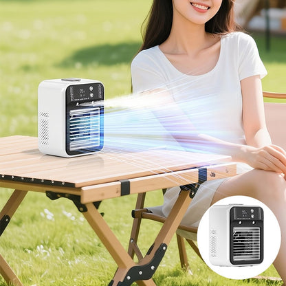 Ventilateur rafraîchissant portable 3-en-1 avec brumisation à 2 vitesses