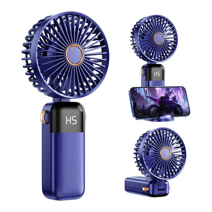 Ventilateur rafraîchissant portatif sans pales, format mini, à main, avec affichage numérique de la vitesse