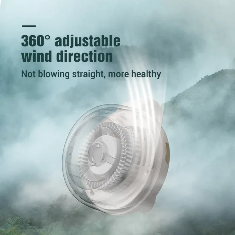 Ventilateur sans pales Whirlwind – mini-ventilateur portable rechargeable par USB au design en forme de bouton, silencieux pour la maison et les voyages en plein air