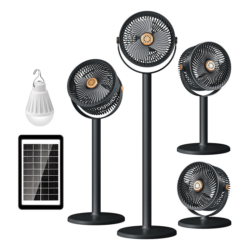 Ventilateur sur pied multifonction à énergie solaire avec éclairage LED