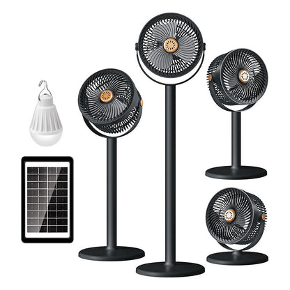 Ventilateur sur pied multifonction à énergie solaire avec éclairage LED