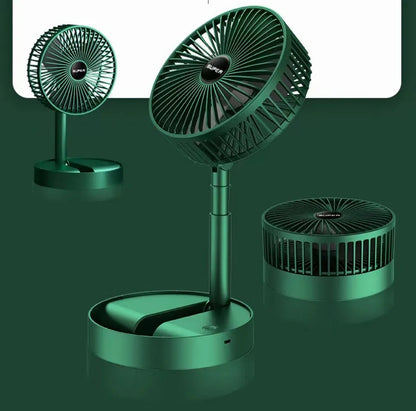 Ventilateur sur pied portable de 6 pouces | Pied télescopique pliable, USB | Batterie rechargeable | 3 vitesses, très silencieux, réglable en hauteur