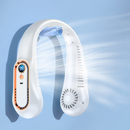 Ventilateur tour de cou portable unisexe avec écran numérique