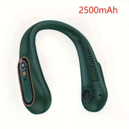 Ventilateur tour de cou sans pales portable USB avec 5 vitesses et affichage numérique – technologie ultra puissante et design sans pales pour une utilisation en extérieur, 1 pièce
