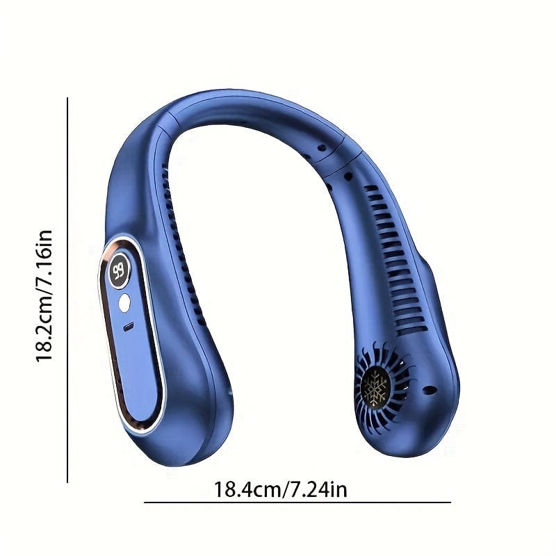 Ventilateur tour de cou sans pales portable USB avec 5 vitesses et affichage numérique – technologie ultra puissante et design sans pales pour une utilisation en extérieur, 1 pièce