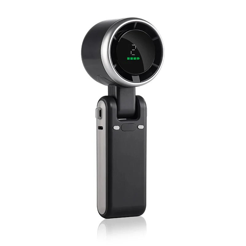 Ventilateur turbo à main pliable avec écran numérique
