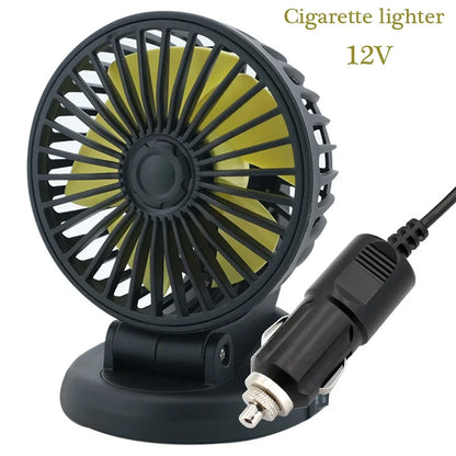 Ventoro ventilateur pour voiture 12 V/24 V/5 V | USB ou allume-cigare | orientable et compact | pour voiture, camion, SUV, camping-car et bureau