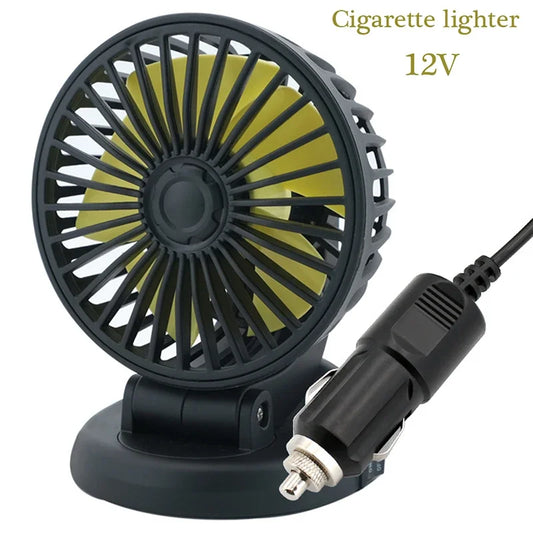 Ventoro ventilateur pour voiture 12 V/24 V/5 V | USB ou allume-cigare | orientable et compact | pour voiture, camion, SUV, camping-car et bureau