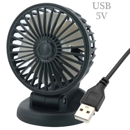 Ventoro ventilateur pour voiture 12 V/24 V/5 V | USB ou allume-cigare | orientable et compact | pour voiture, camion, SUV, camping-car et bureau