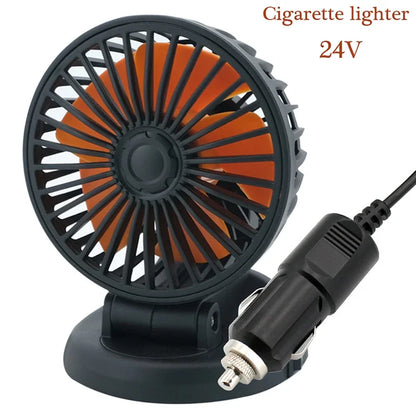 Ventoro ventilateur pour voiture 12 V/24 V/5 V | USB ou allume-cigare | orientable et compact | pour voiture, camion, SUV, camping-car et bureau
