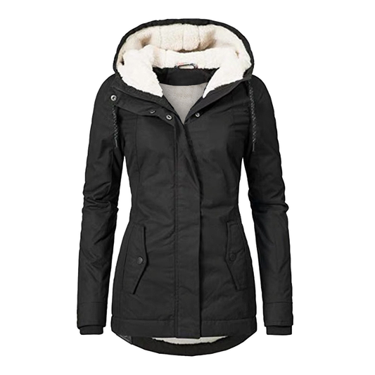 Veste à capuche doublée en polaire pour femme