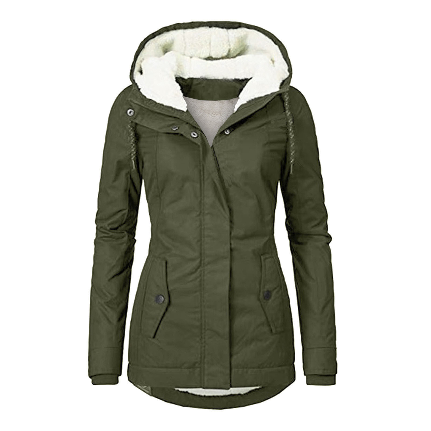 Veste à capuche doublée en polaire pour femme