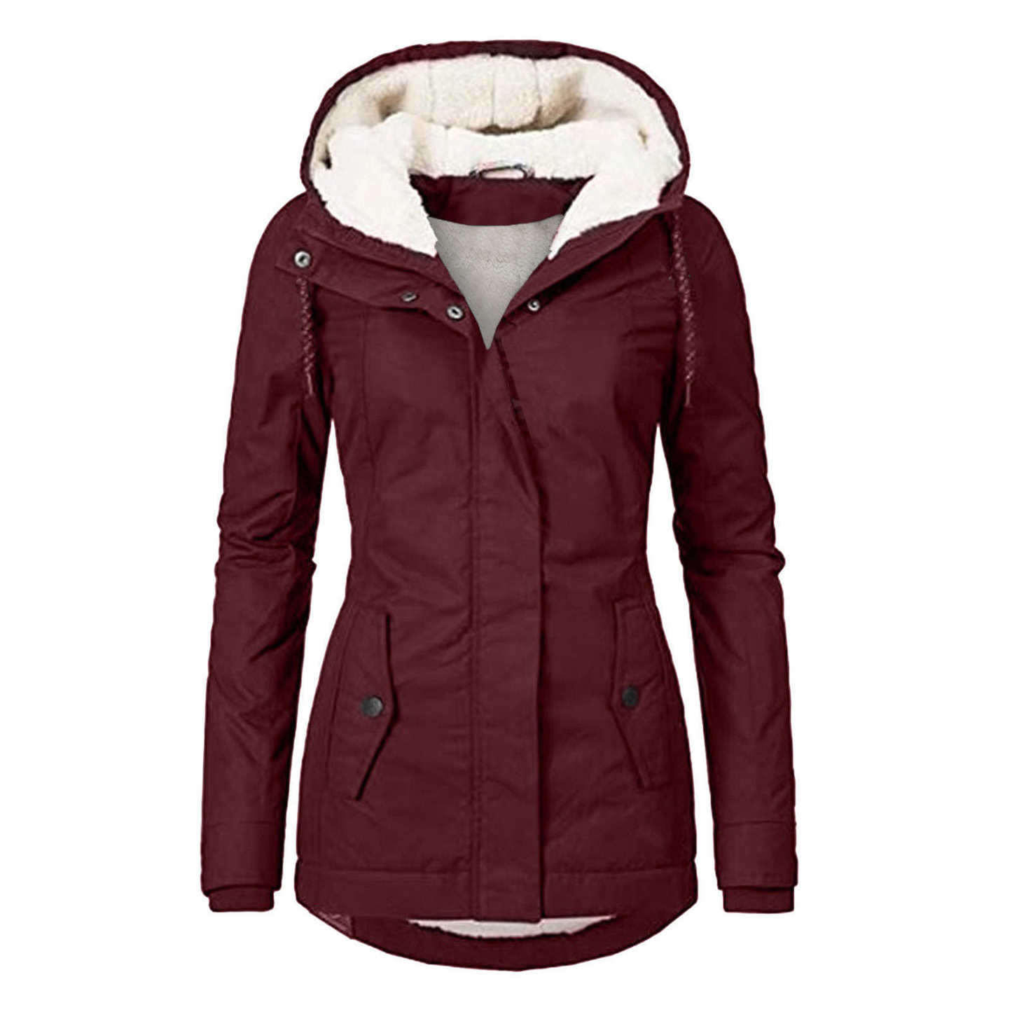 Veste à capuche doublée en polaire pour femme