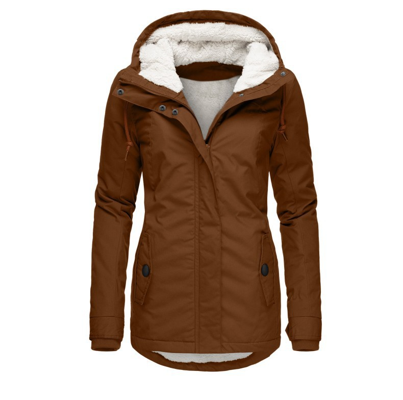 Veste à capuche doublée en polaire pour femme