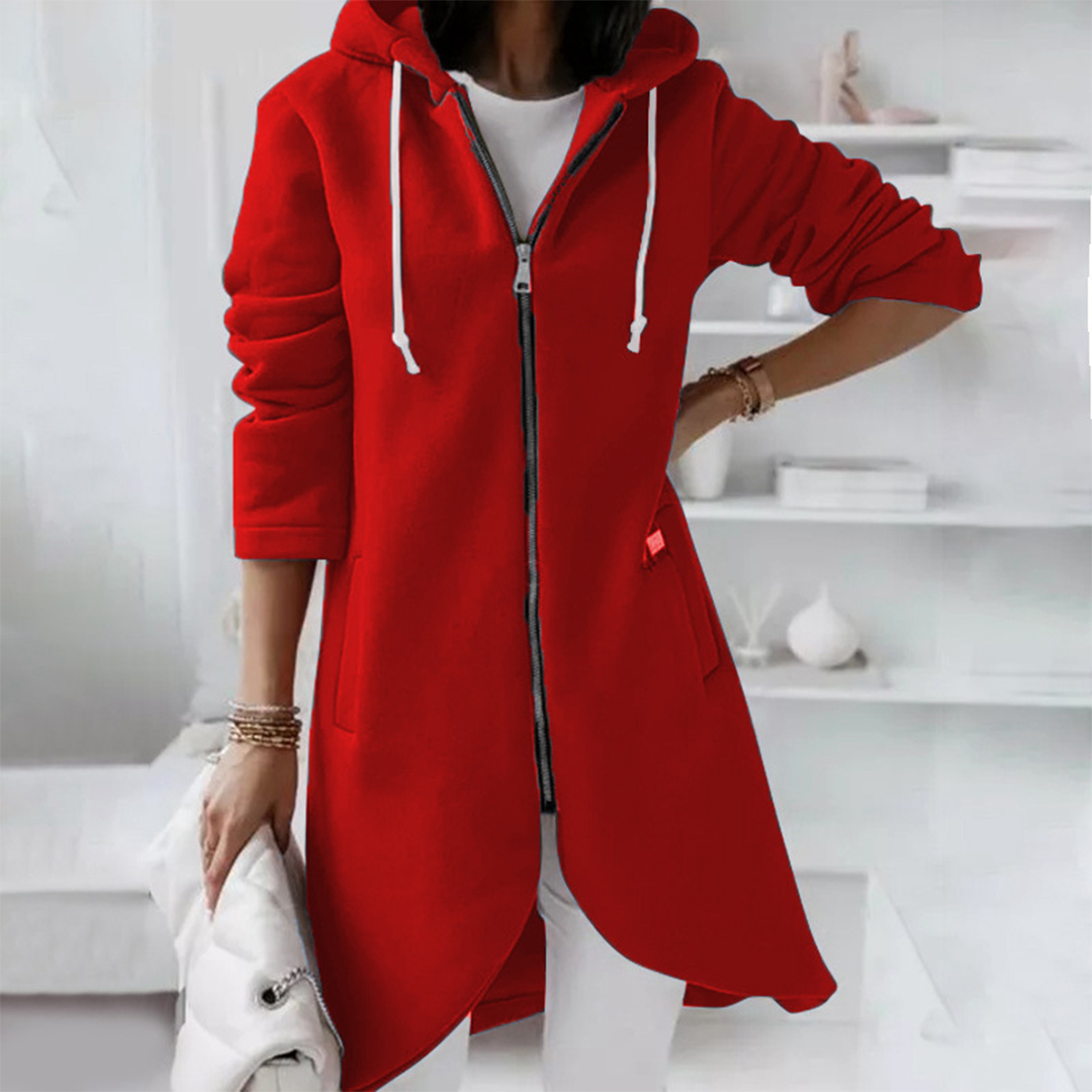 Veste à capuche longue pour femme