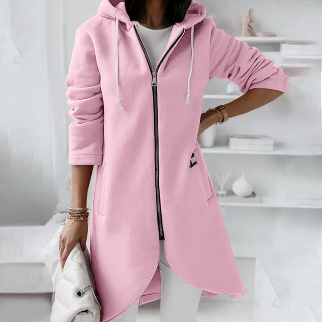 Veste à capuche longue pour femme