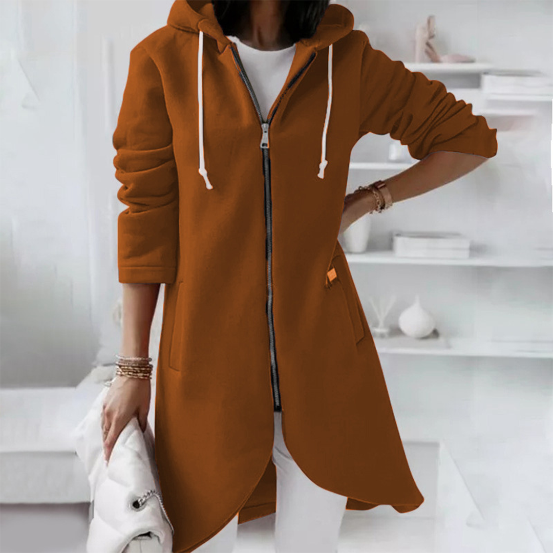 Veste à capuche longue pour femme