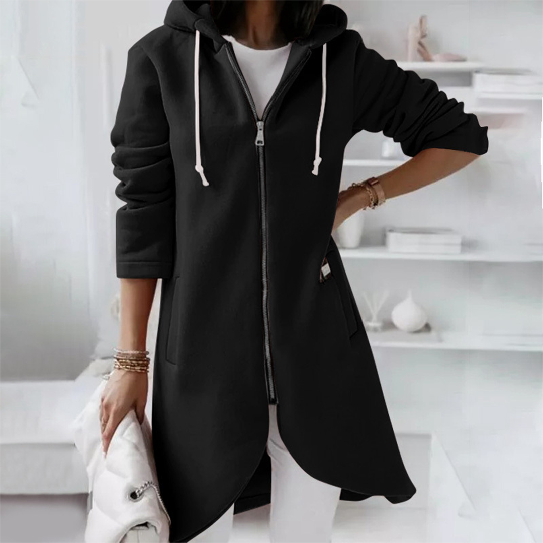 Veste à capuche longue pour femme
