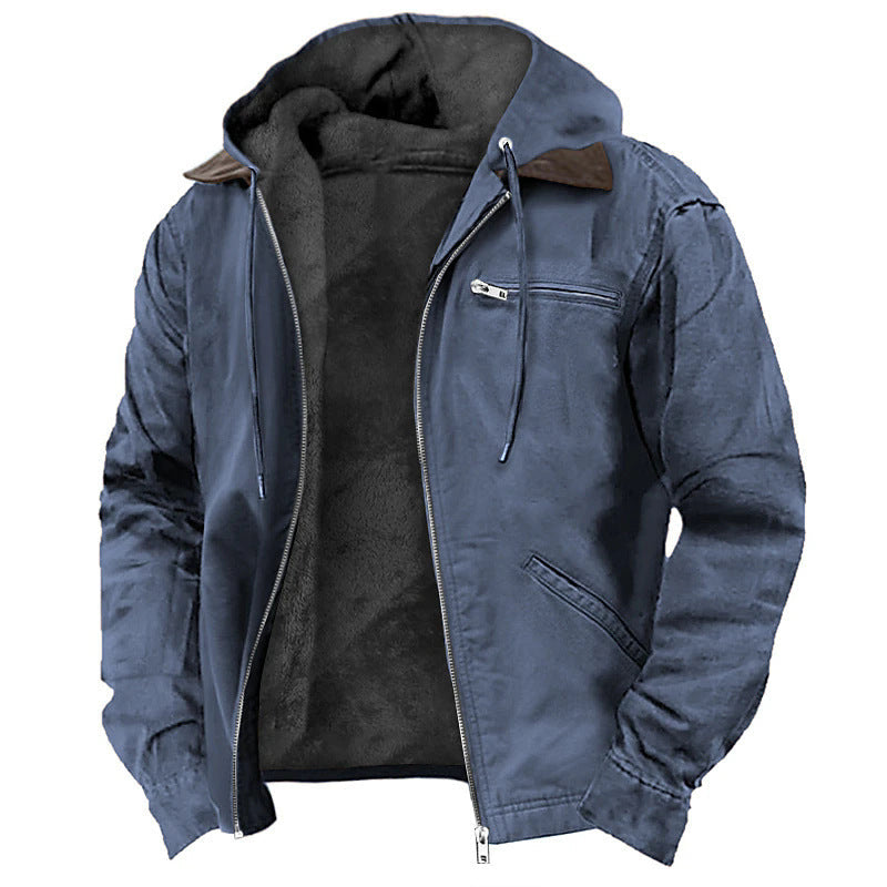 Veste à capuche pour homme avec fermeture zippée devant