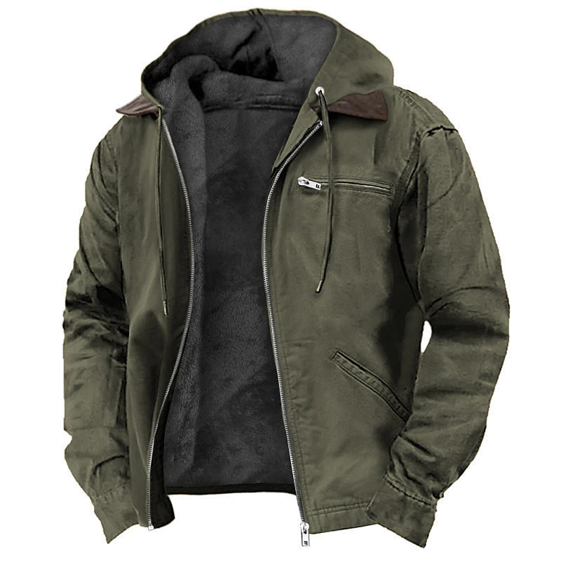 Veste à capuche pour homme avec fermeture zippée devant