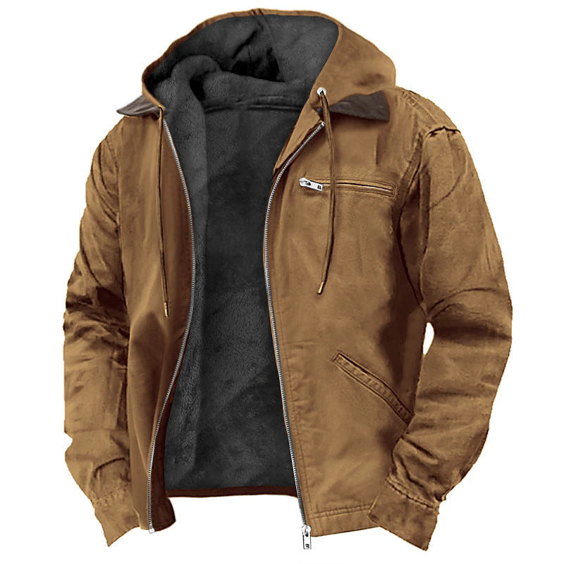 Veste à capuche pour homme avec fermeture zippée devant