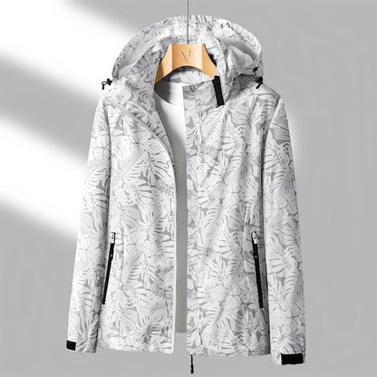 Veste à capuche zippée à fleurs pour femme