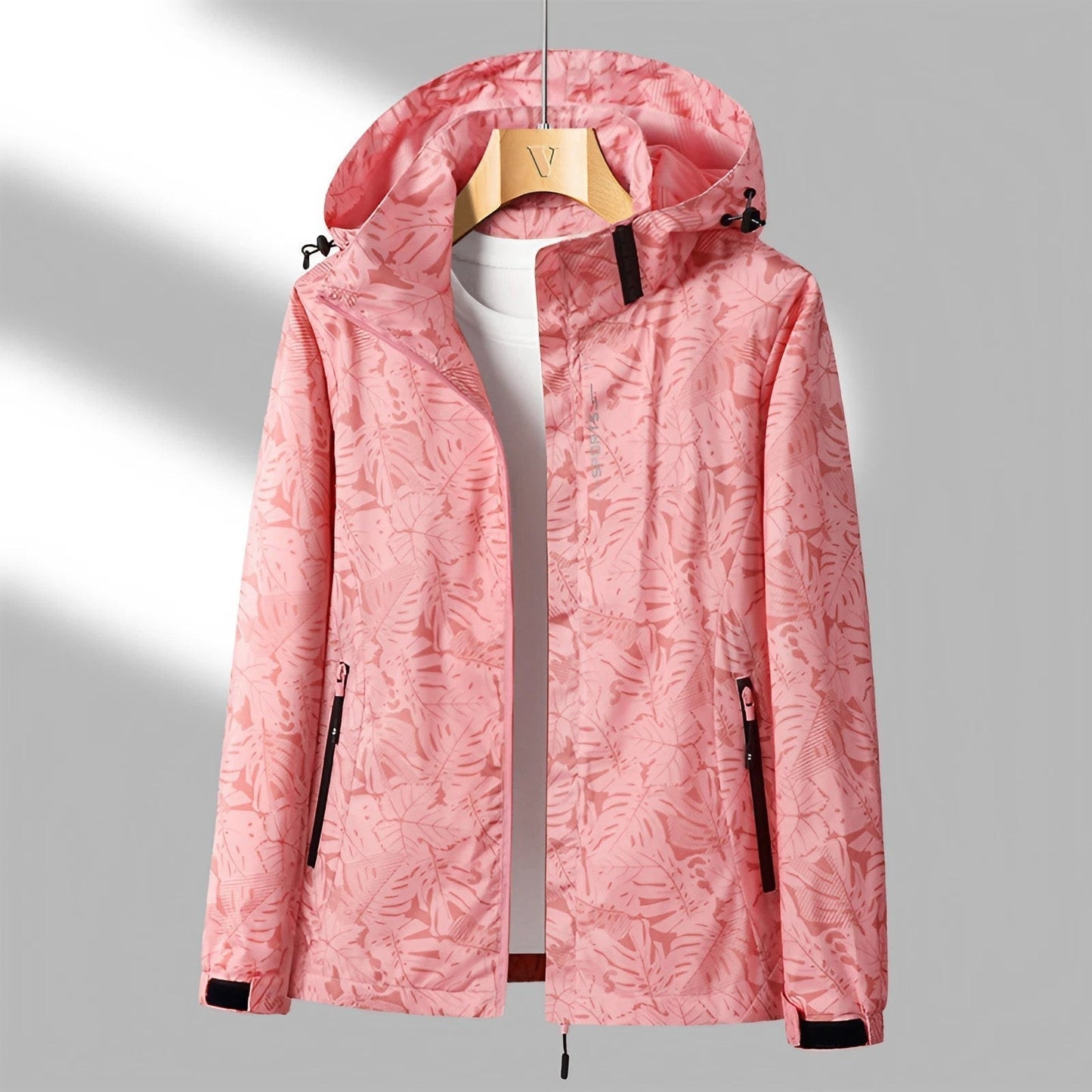 Veste à capuche zippée à fleurs pour femme