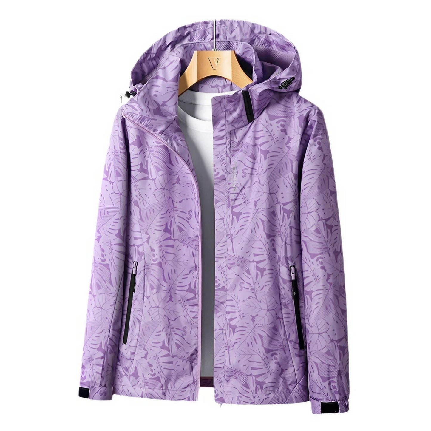 Veste à capuche zippée à fleurs pour femme