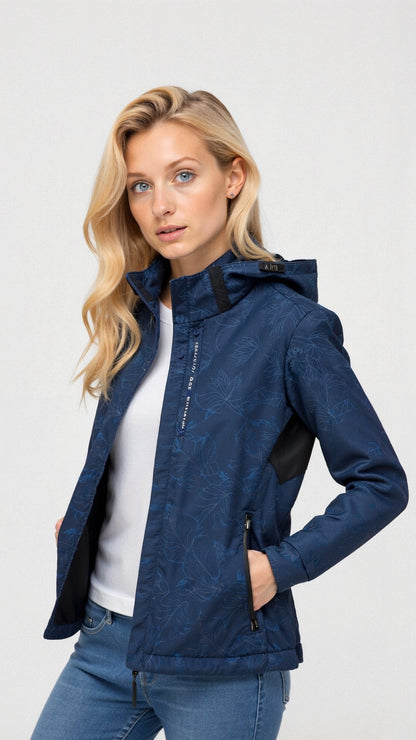 Veste à capuche zippée à fleurs pour femme