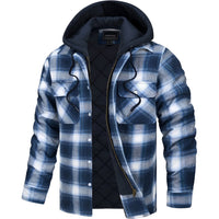 Veste à carreaux à capuche pour homme