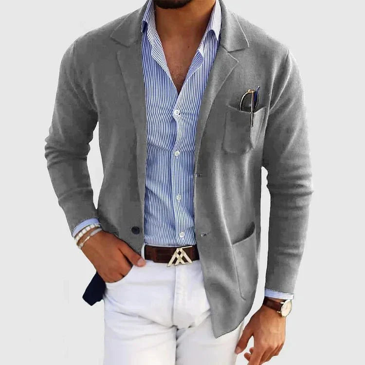 Veste blazer décontractée en maille pour homme