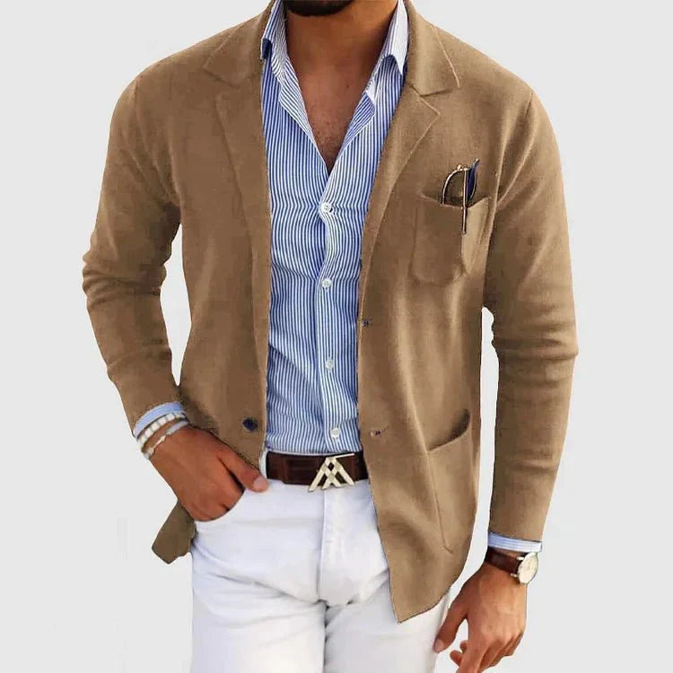Veste blazer décontractée en maille pour homme