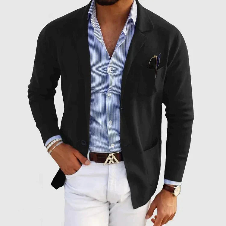 Veste blazer décontractée en maille pour homme