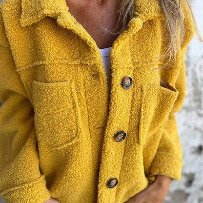 Veste boutonnée à col pour femme