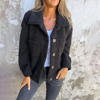 Veste boutonnée à col pour femme