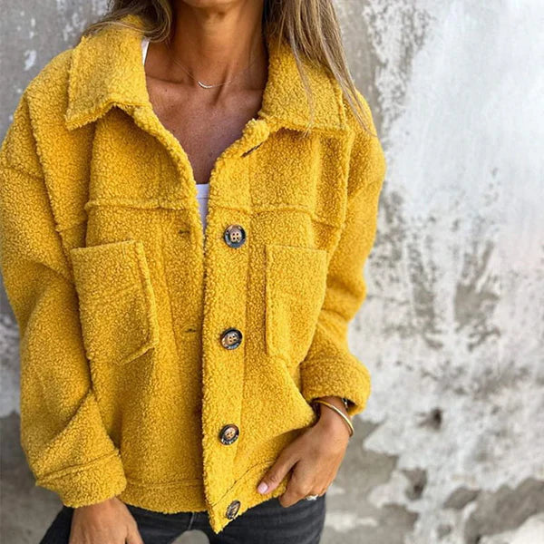 Veste boutonnée à col pour femme