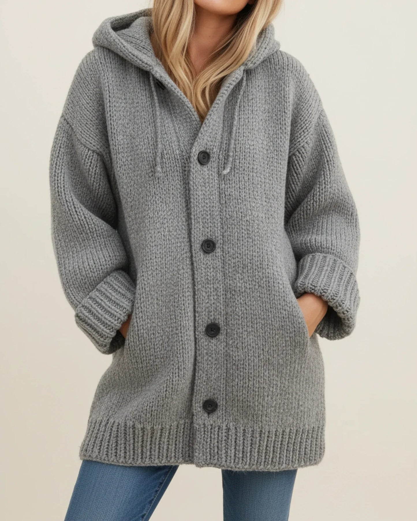 Veste cardigan à capuche chaude d’hiver pour femme