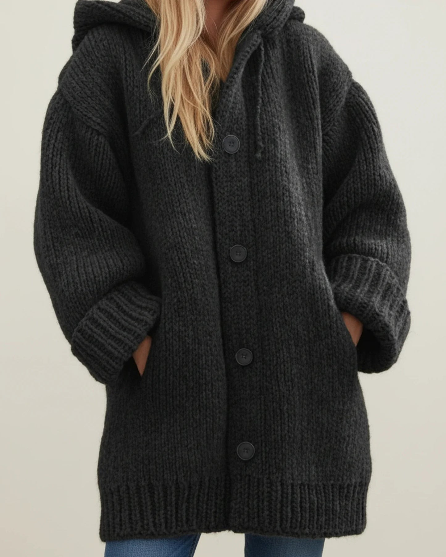 Veste cardigan à capuche chaude d’hiver pour femme