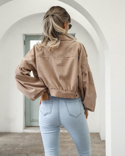 Veste courte boutonnée pour femme