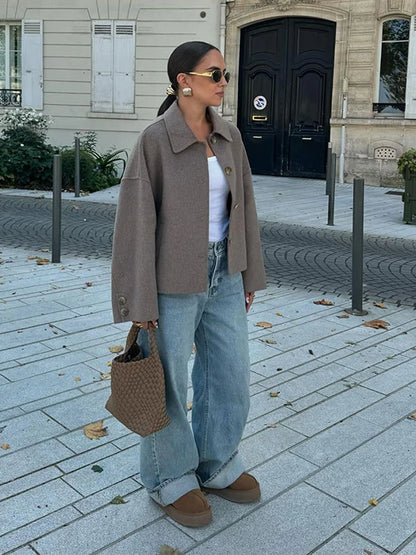 Veste courte oversize pour femme