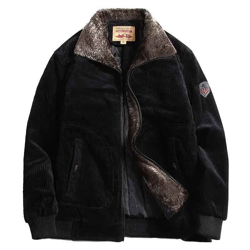 Veste d’hiver classique en velours côtelé pour homme