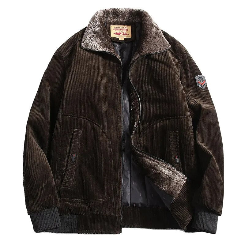 Veste d’hiver classique en velours côtelé pour homme