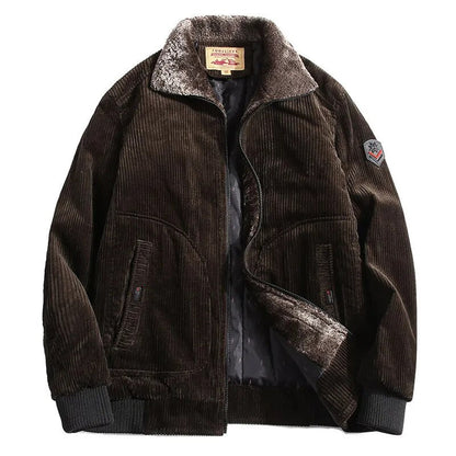 Veste d’hiver classique en velours côtelé pour homme
